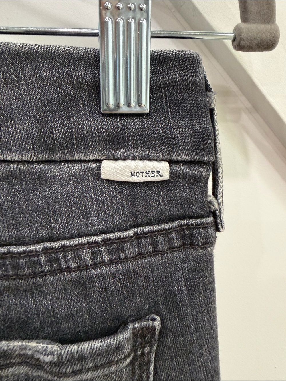 MOTHER The Looker Ankle Undone Hem Jeans - Stealing Shadows Black - Picture 6 of 7
